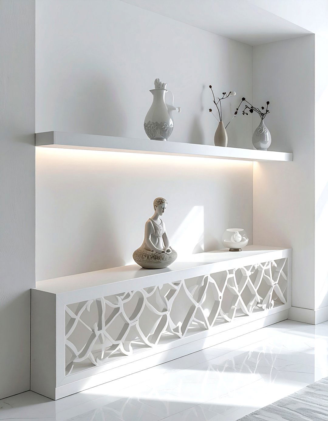 Fretwork wall shelf - 30 chinoiserie decor ideas