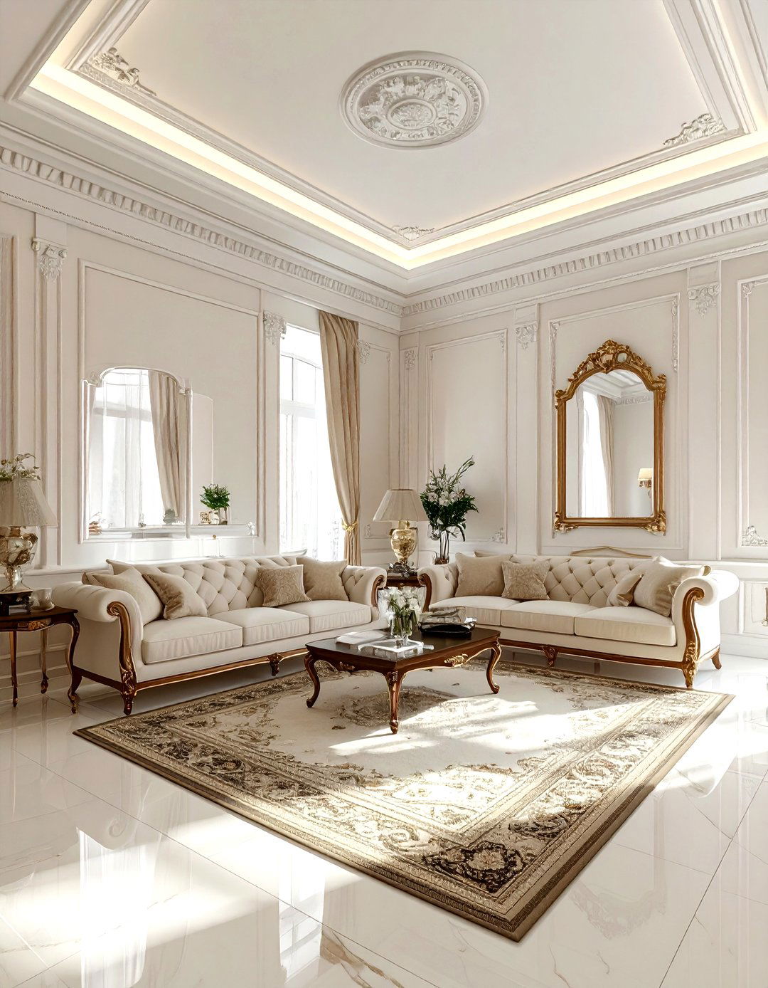 Frieze molding - 30 living room molding ideas