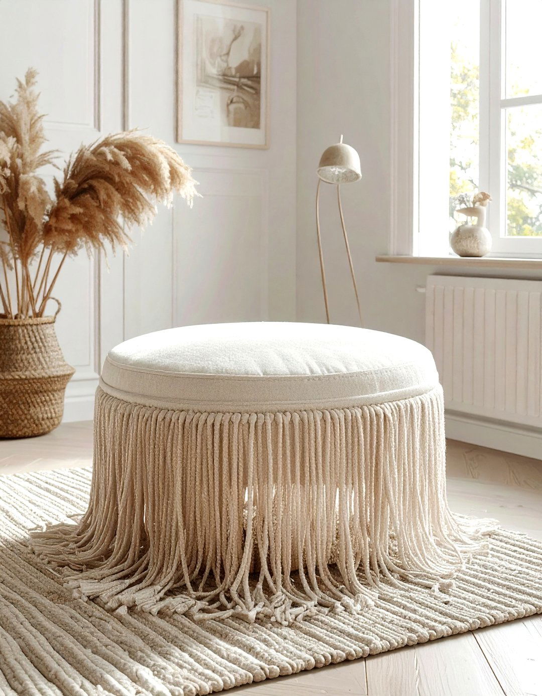 Fringe Ottoman Styling - 30 textile decor ideas