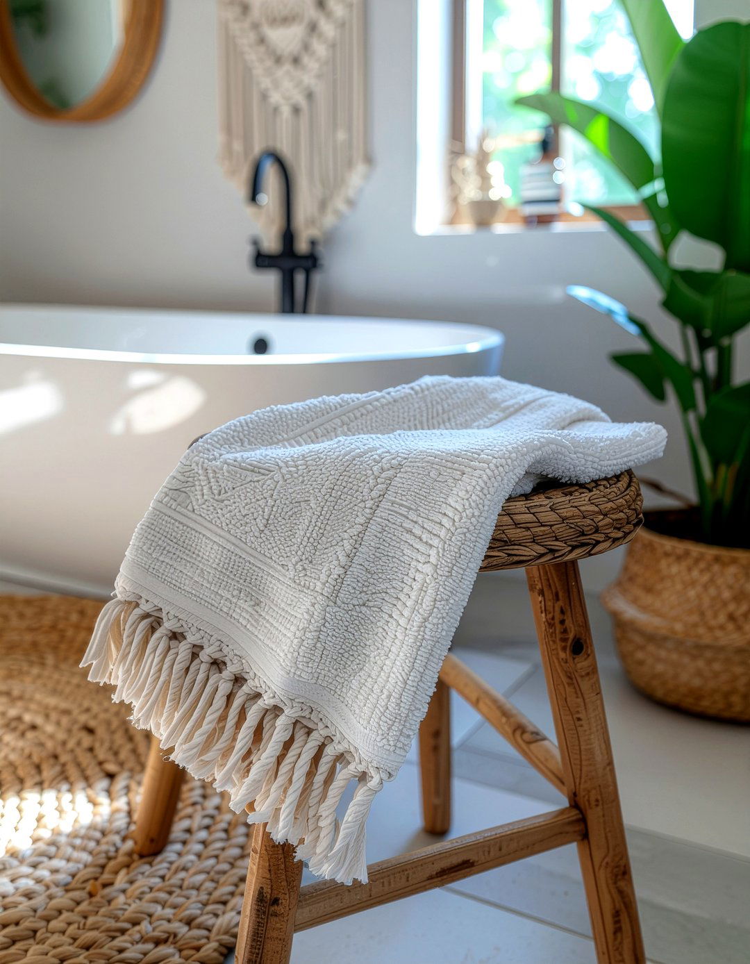 Fringed Bath Towels - 30 bathroom linens ideas