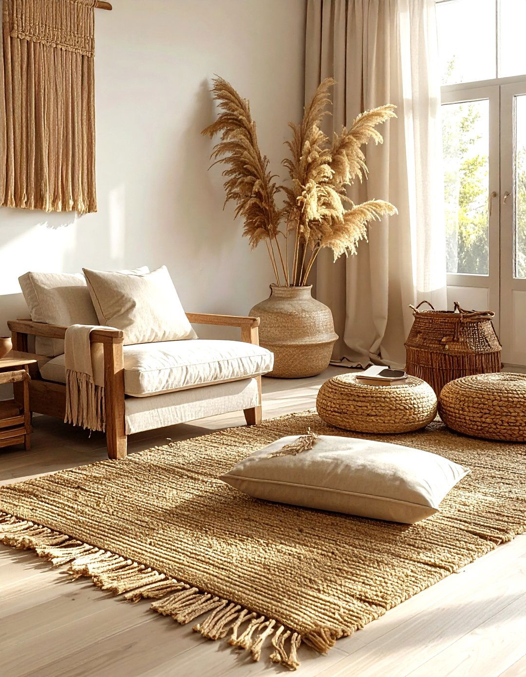 Fringed Jute Rug - 30 living room jute rugs