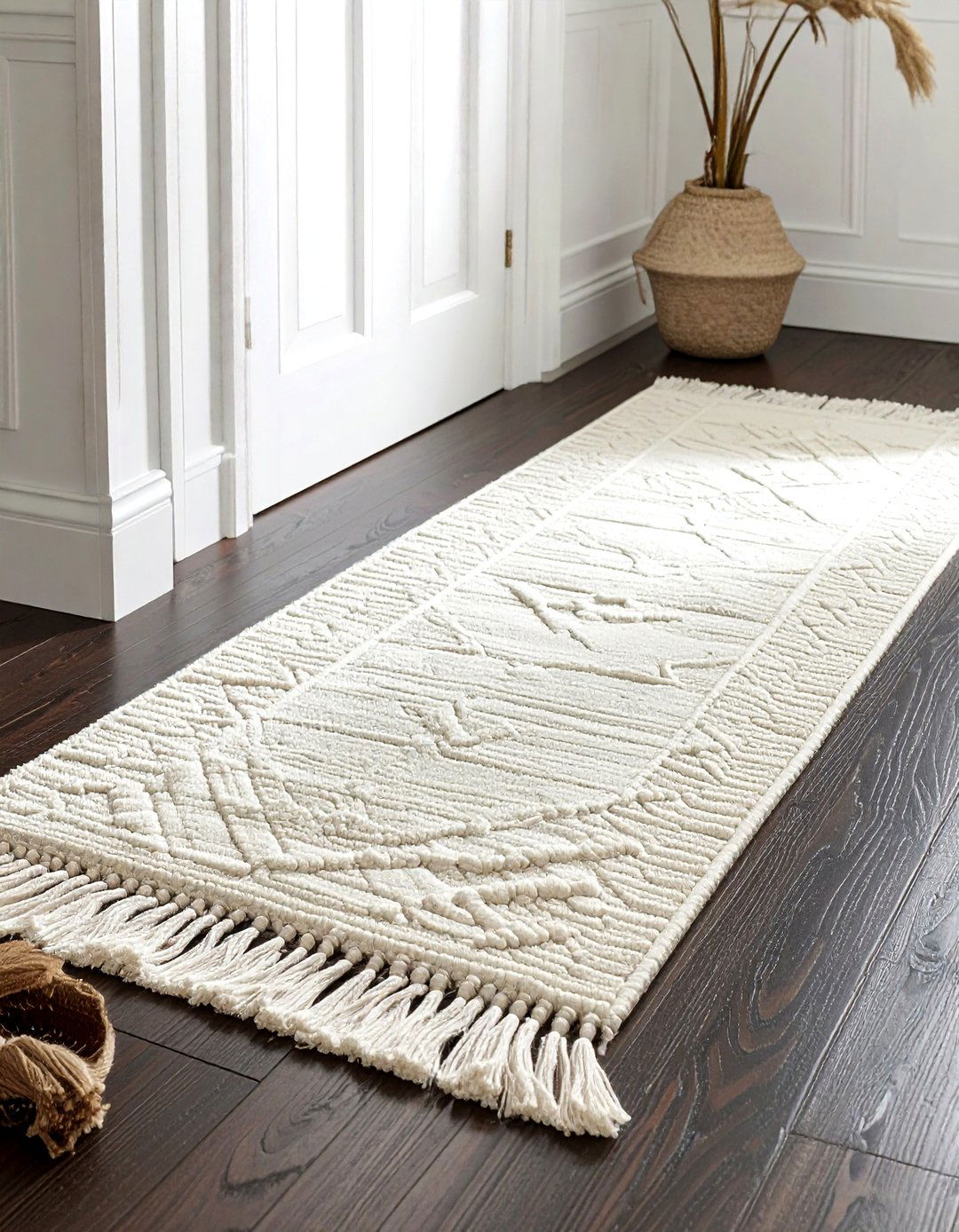 Fringed hallway runner - 30 hallway runner ideas