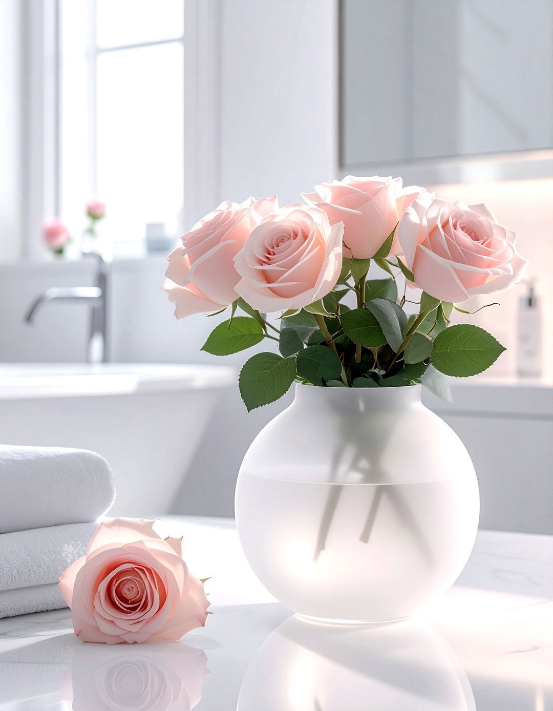 Frosted Glass Bathroom Vase - 30 bathroom vase ideas