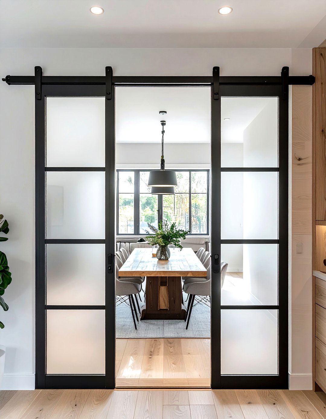 Frosted Glass Dining Room Door - 30 glass dining room ideas