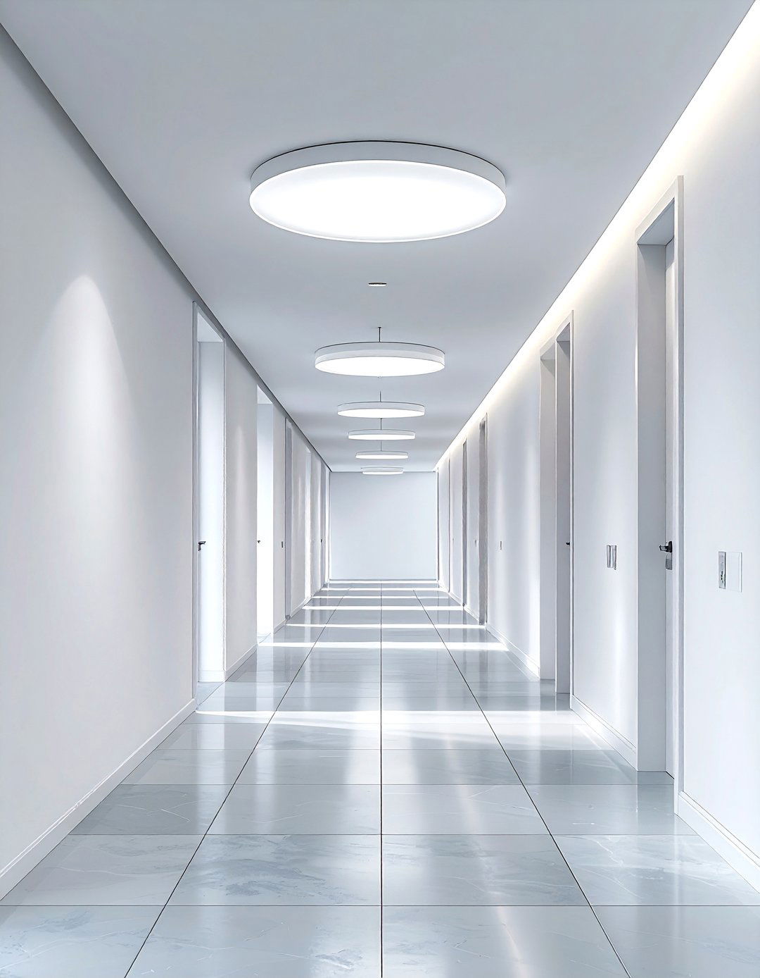 Frosted Glass Disk - 30 hallway lighting ideas