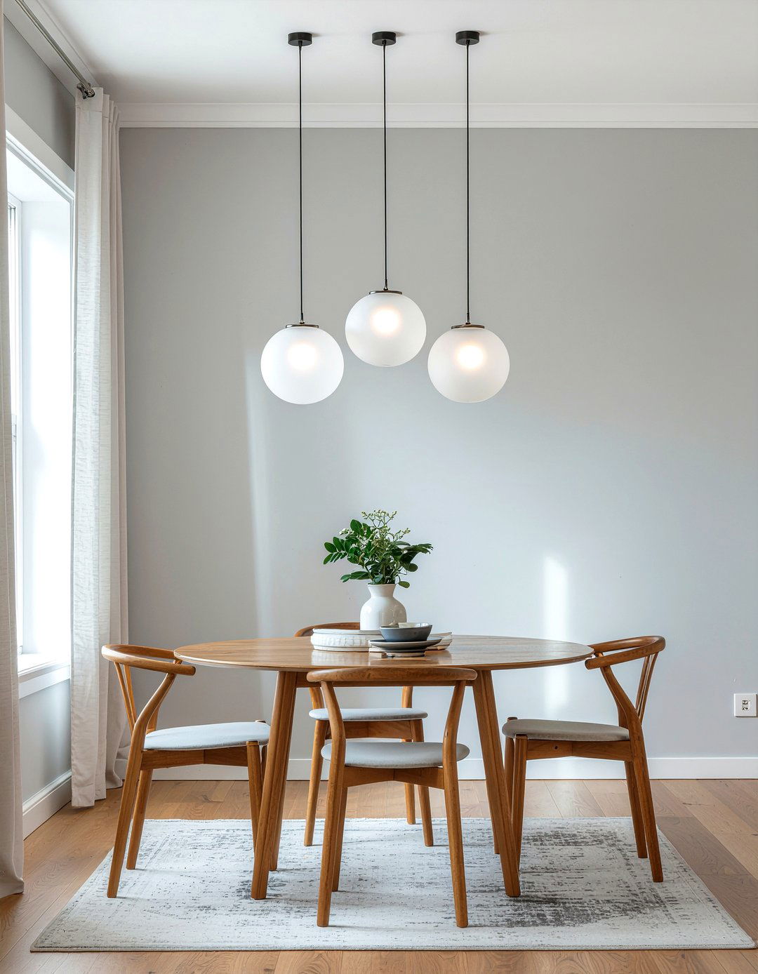 Frosted Glass Globe Lighting - 30 multiple pendant dining room ideas