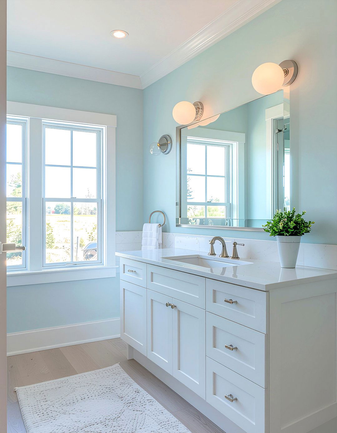 Frosted Glass Globe - 30 bathroom lighting ideas