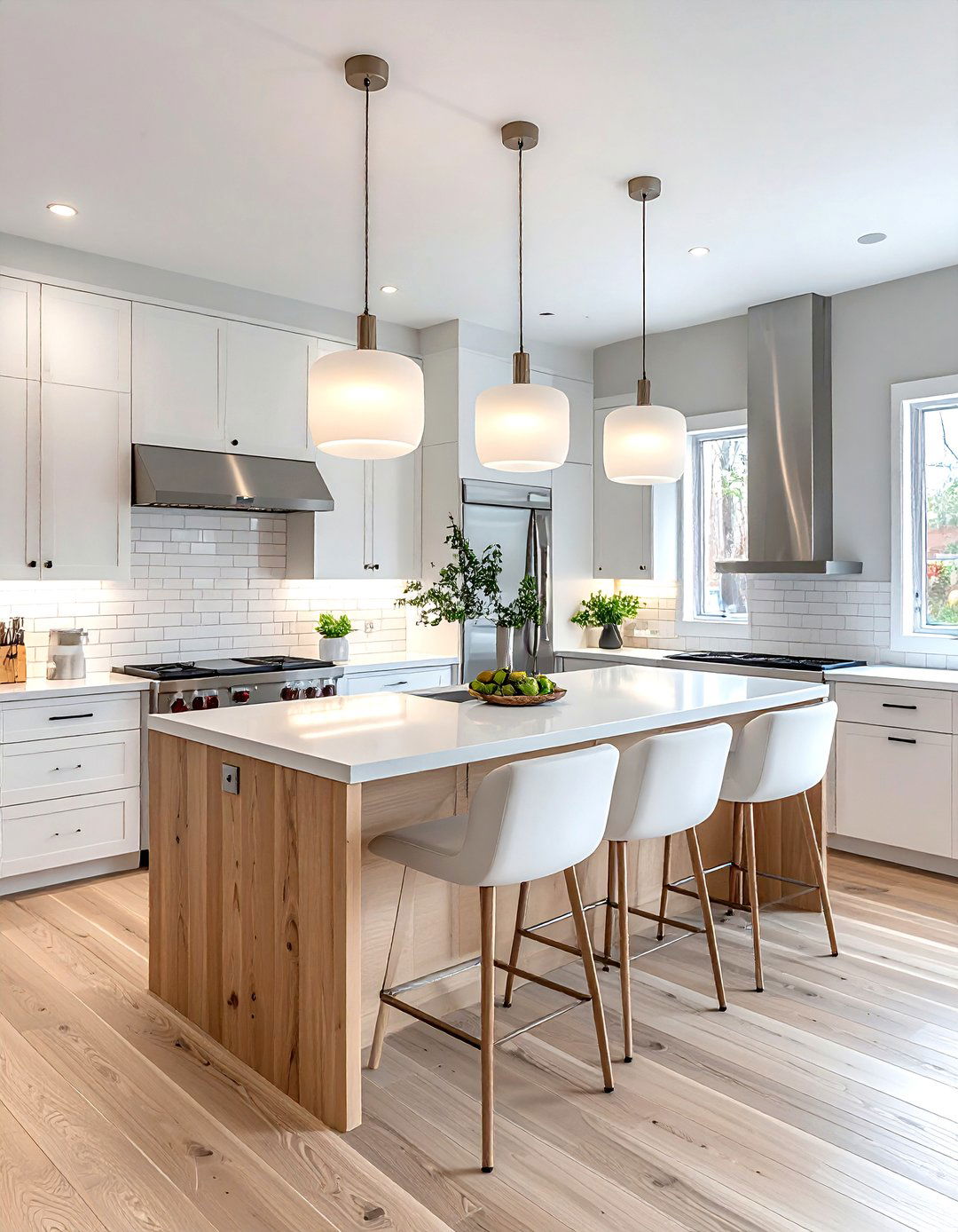 Frosted Glass Light - 30 pendant light kitchen island ideas