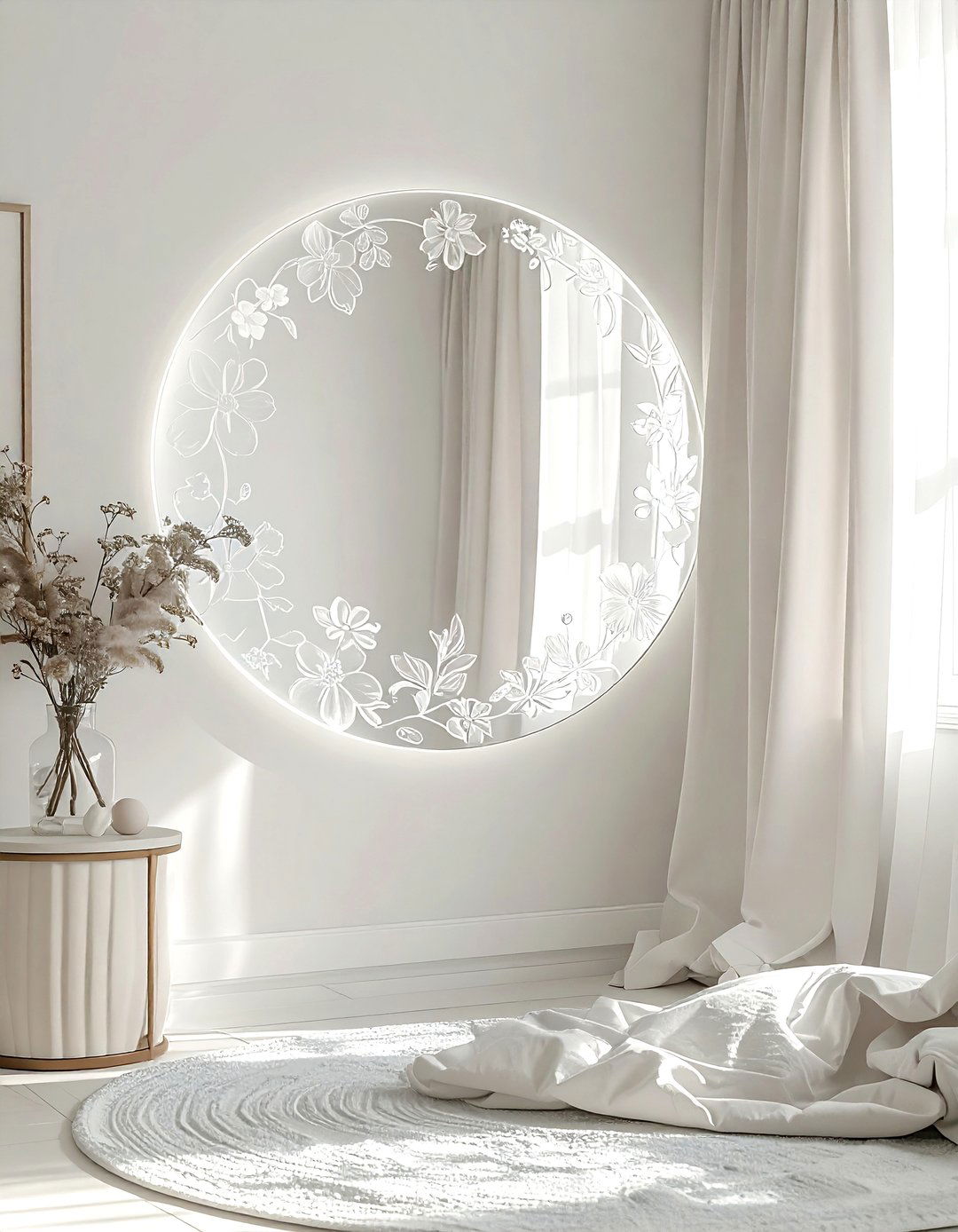 Frosted Glass Mirror - 30 round mirror ideas