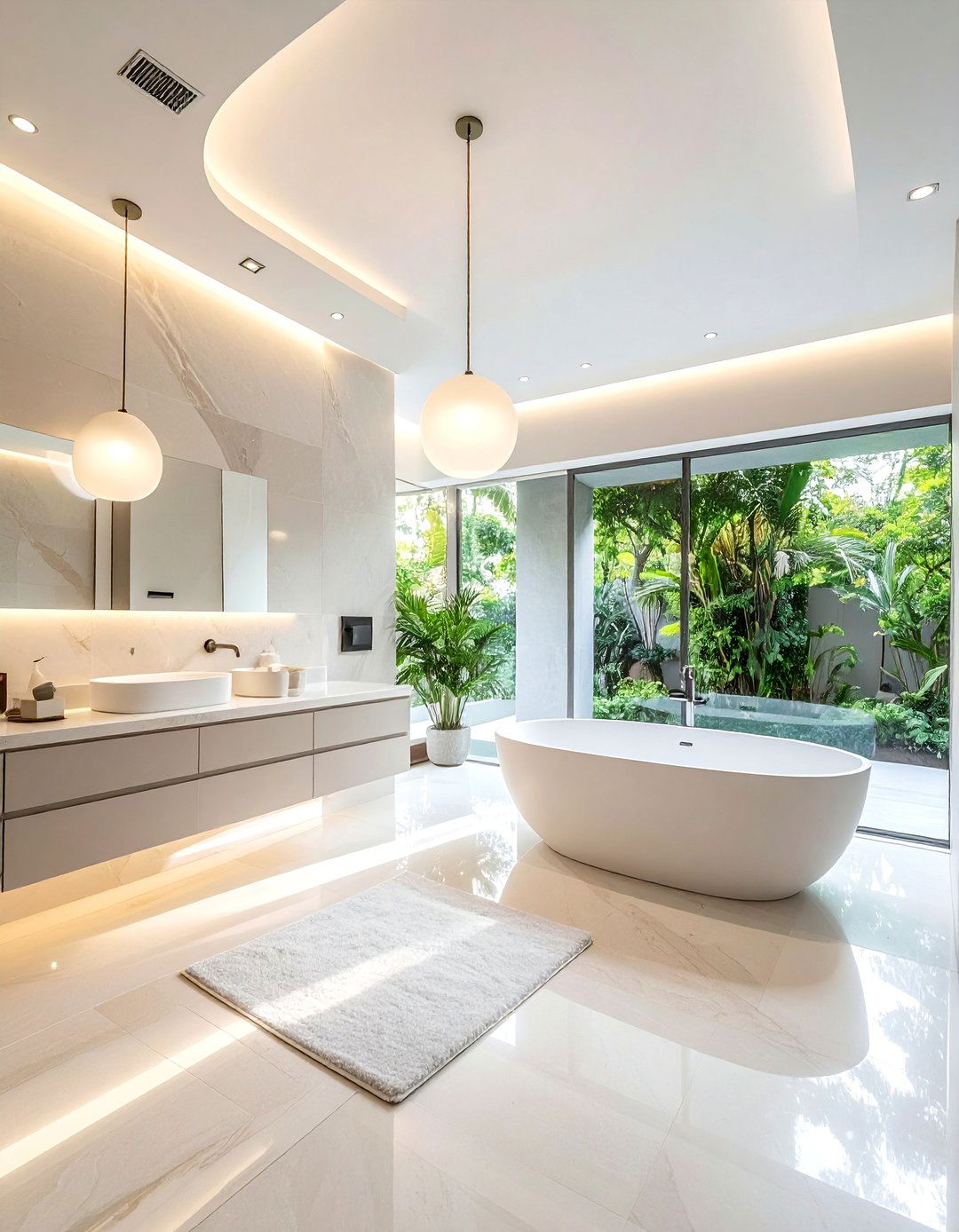 Frosted Glass Pendant Light - 30 bathroom lamp ideas