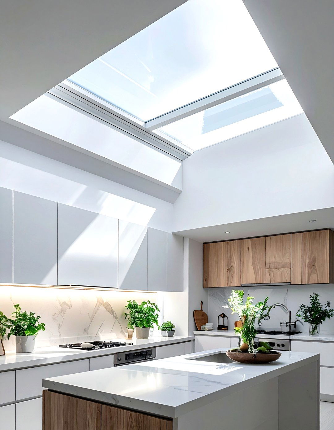 Frosted Glass Skylight - 30 kitchen skylight ideas