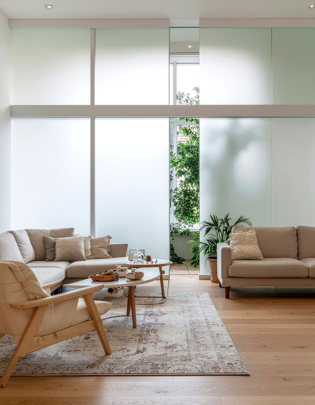 Frosted Glass Window - 30 living room privacy glass ideas