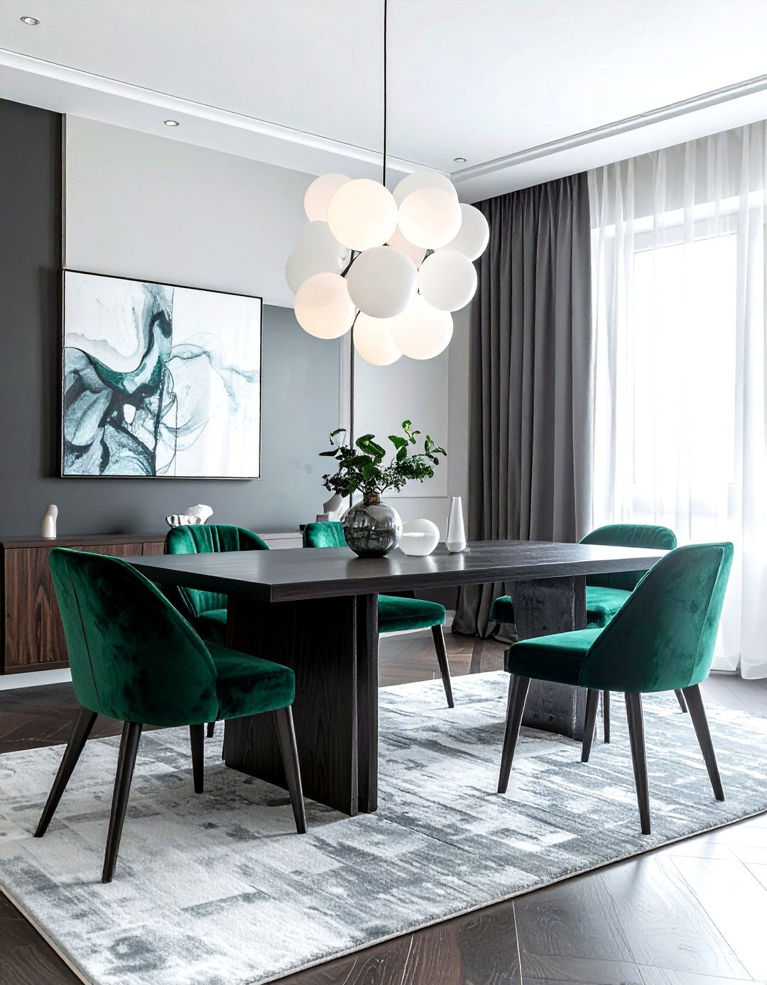 Frosted White Globe Pendant - 30 cluster pendant dining room ideas