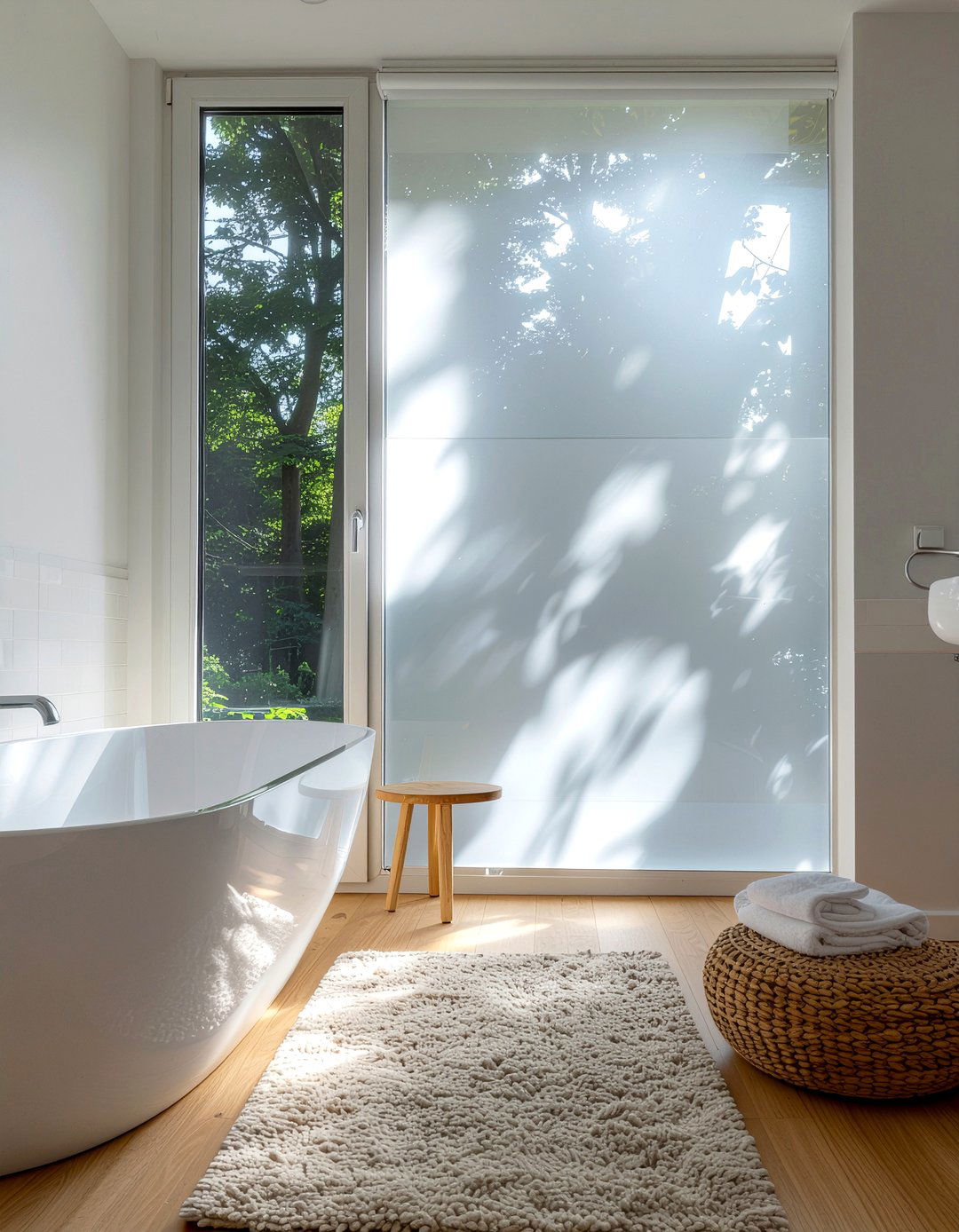 Frosted Window Film - 30 bathroom simple change ideas