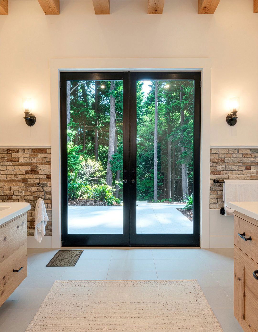 Frosted glass barn door - 30 frosted glass bathroom ideas