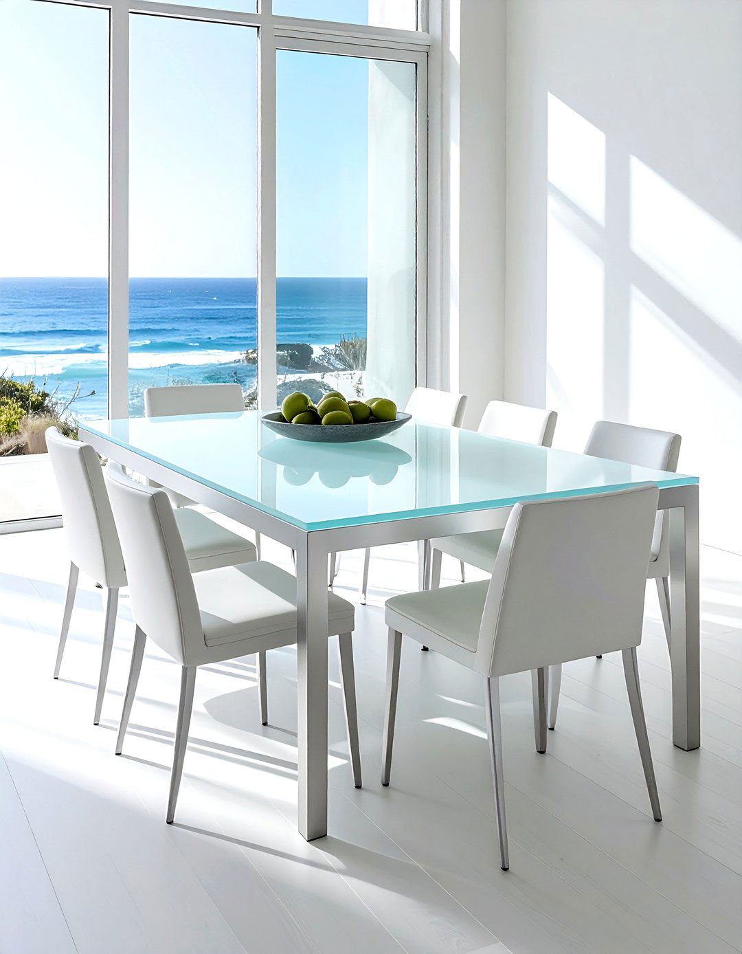 Frosted glass dining table - 30 glass dining table ideas