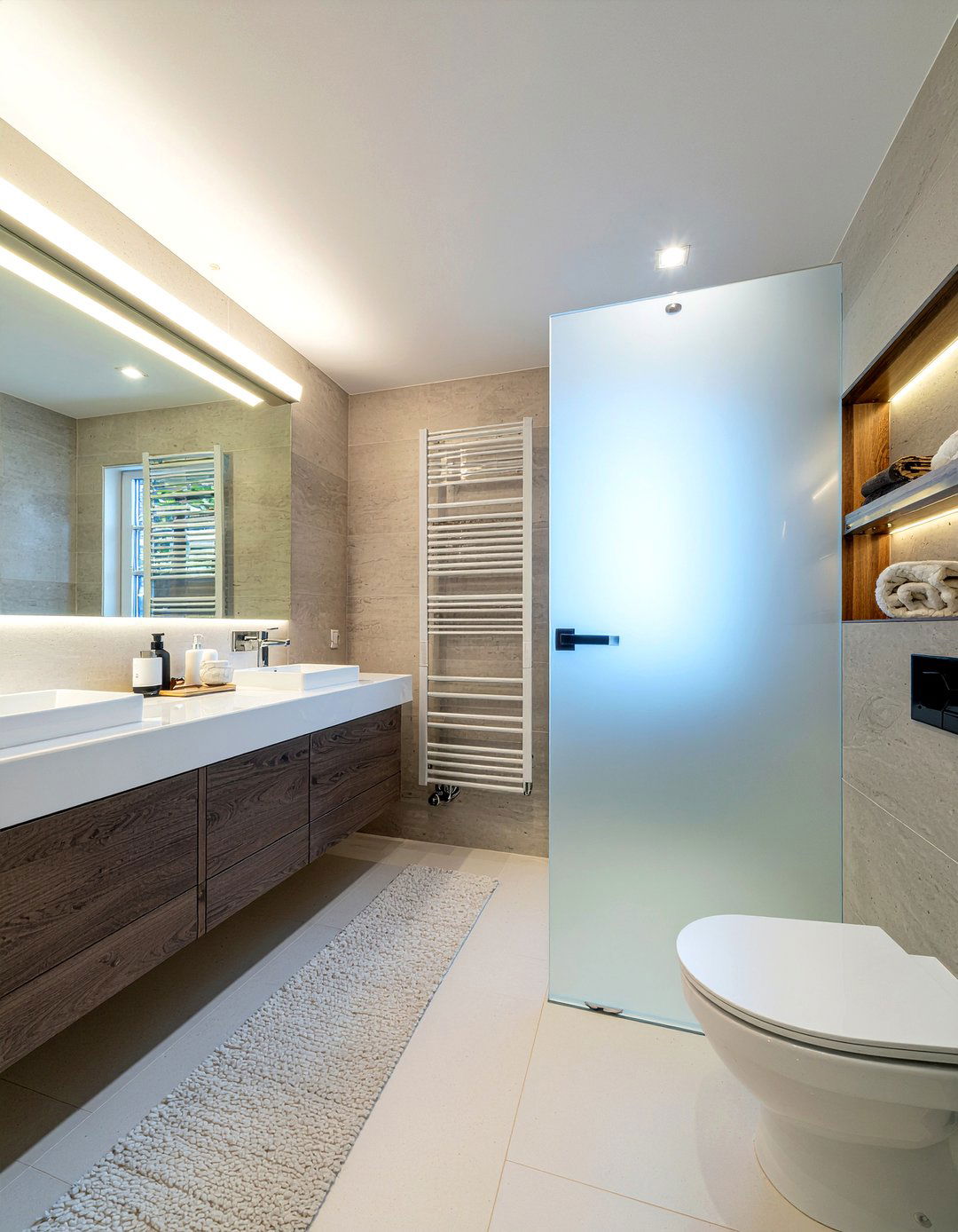 Frosted glass partition wall - 30 frosted glass bathroom ideas