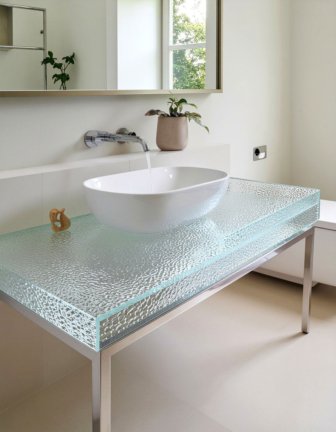 Frosted glass vanity top - 30 frosted glass bathroom ideas