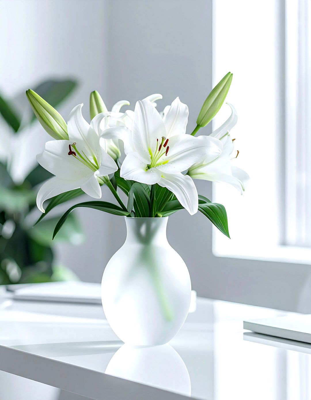 Frosted glass vase office desk - 30 vase ideas