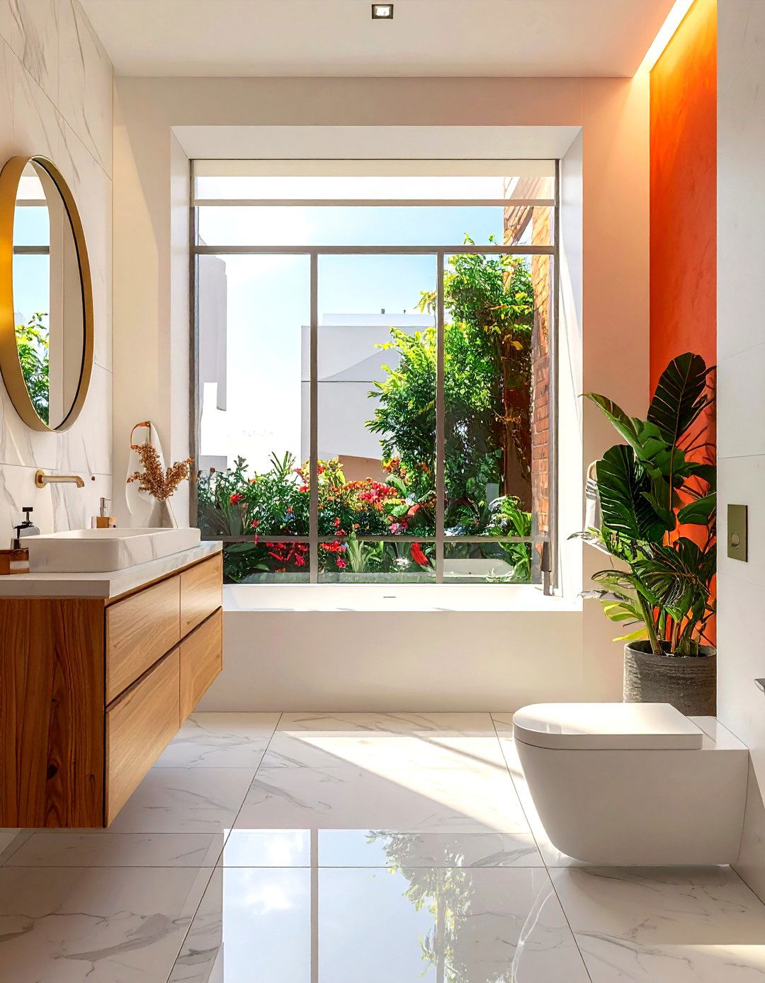 Frosted glass window - 30 townhouse bathroom ideas