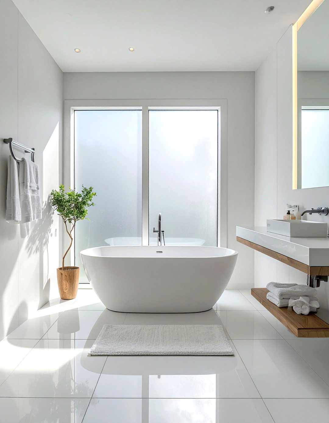 Frosted glass window bathroom - 30 bright bathroom ideas