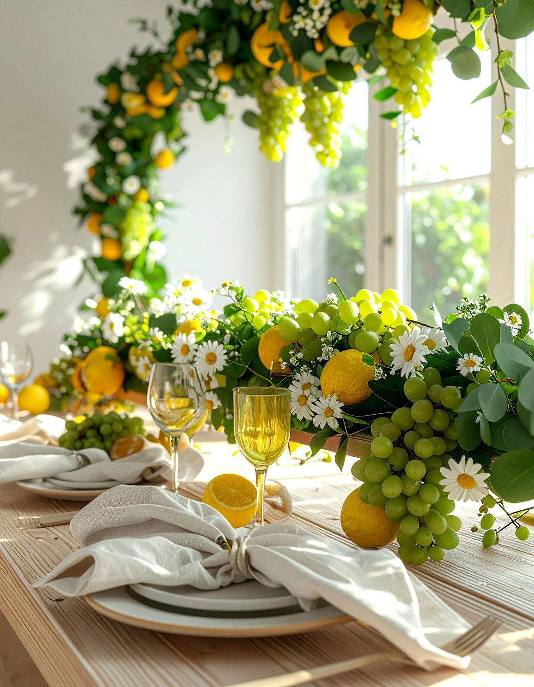 Fruit And Flower Garland - 30 elaborate centerpiece dining ideas