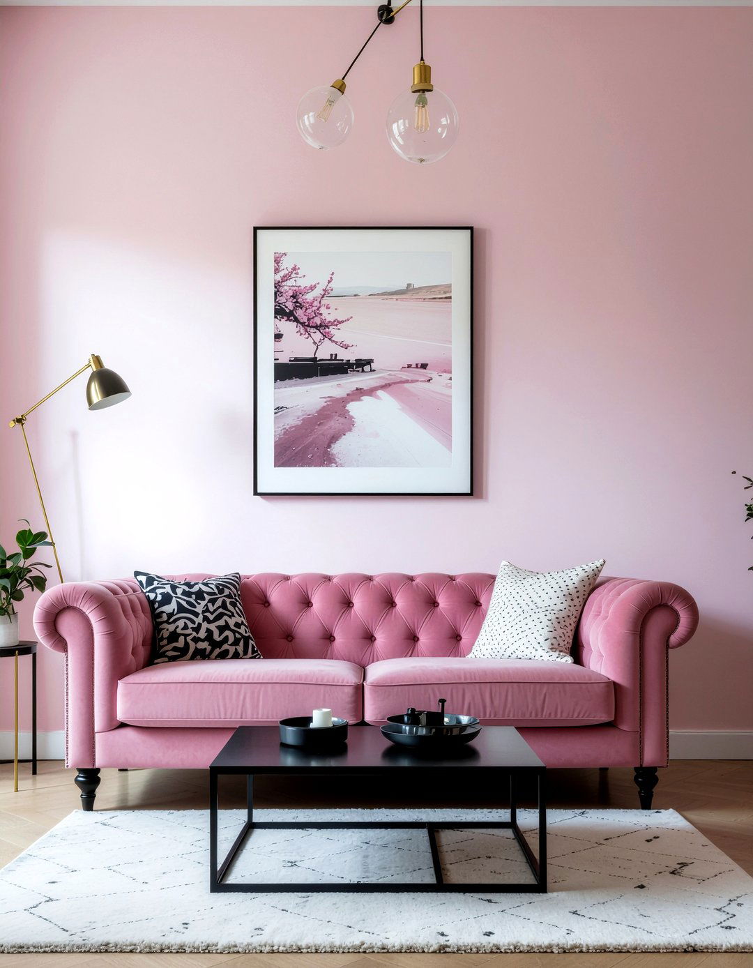Fuchsia Pink Living Room - 30 bold color living room ideas