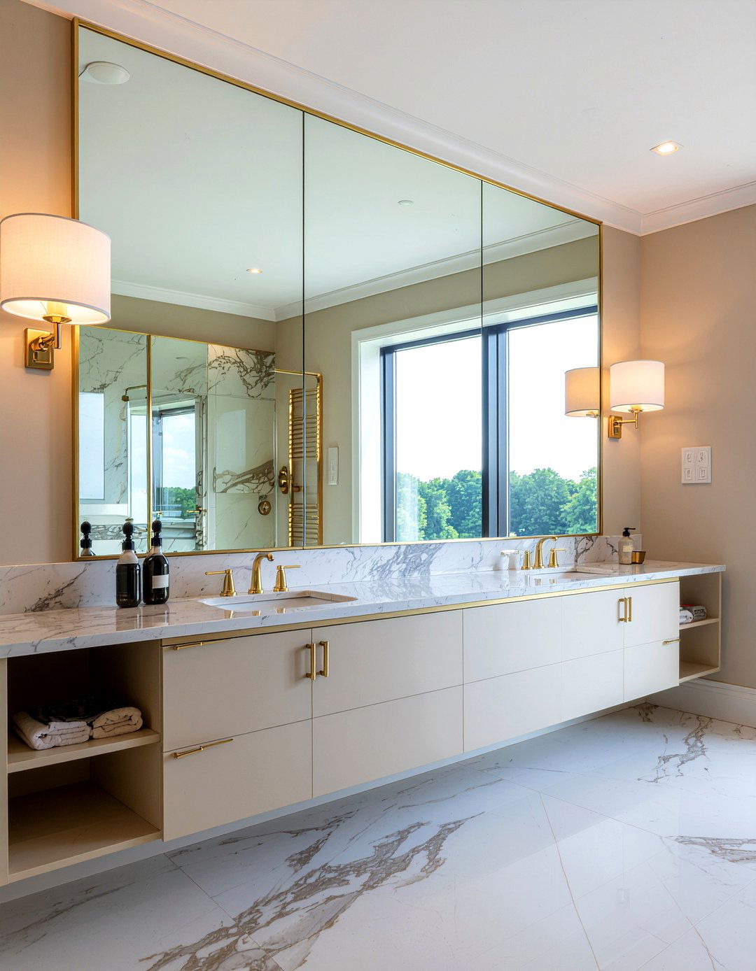 Full Wall Bathroom Mirror - 30 mirrored wall bathroom ideas