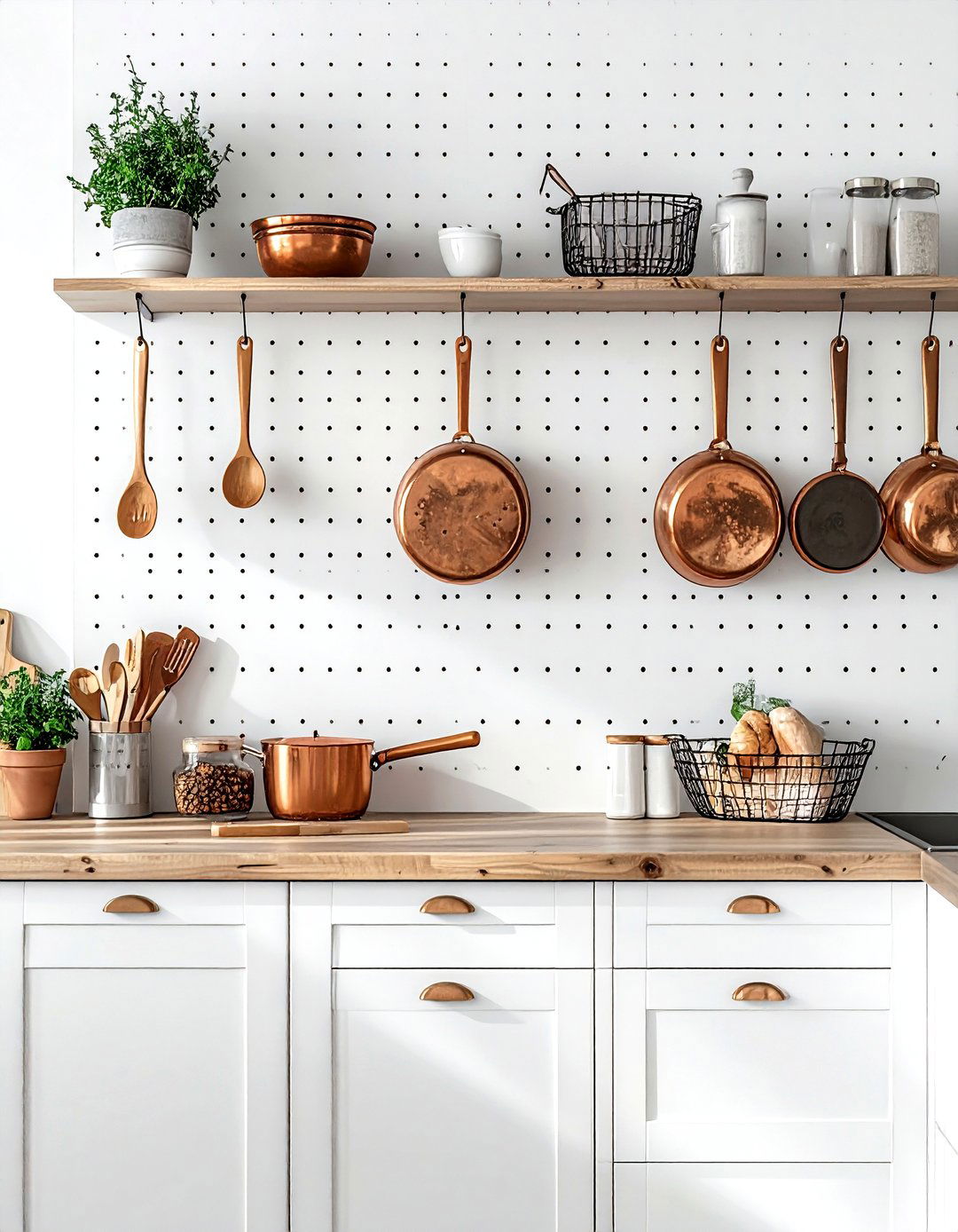 Full Wall Pegboard System - 30 kitchen storage solutions