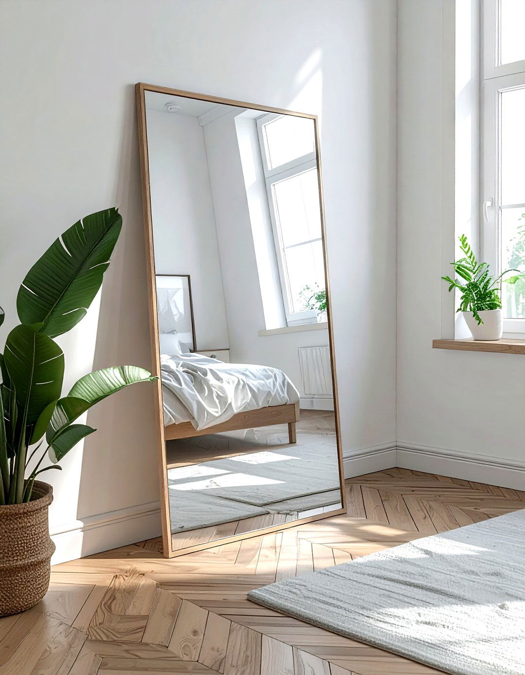 Full length mirror corner placement - 30 bedroom furniture placement