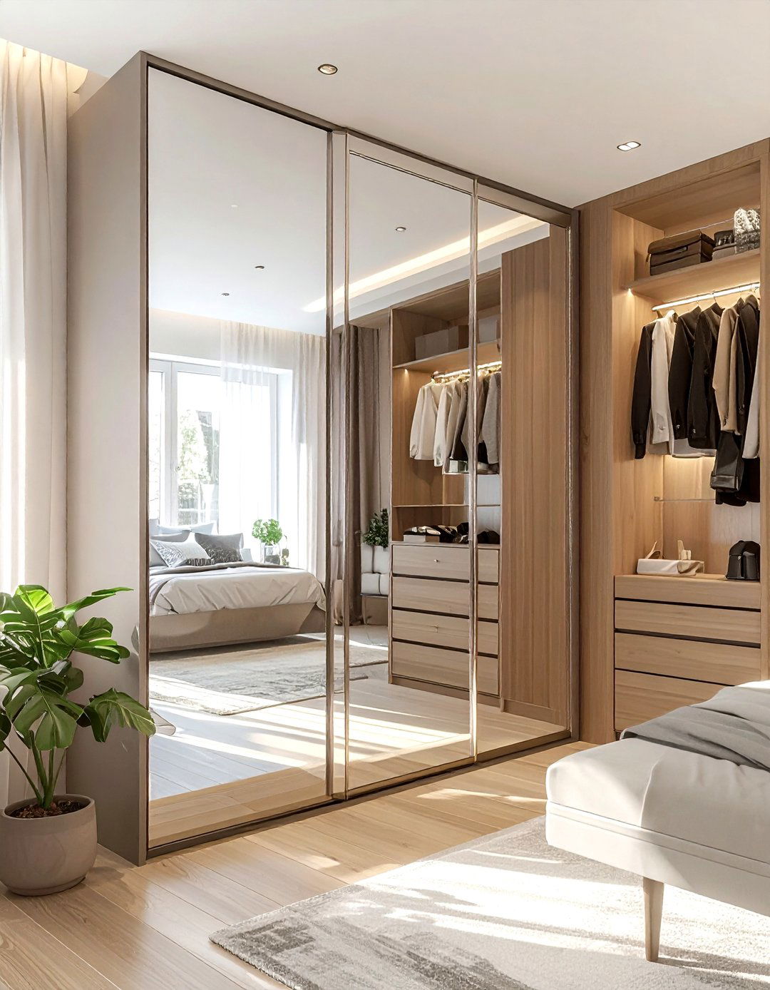 Full length mirror door - 30 bedroom closet organization