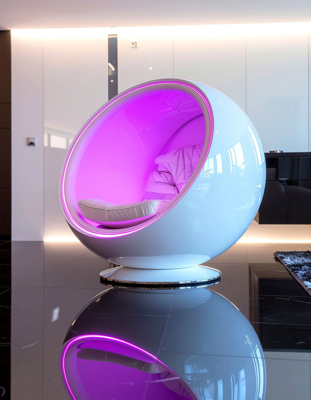 Futuristic Ball Chair - 30 living room ball chair ideas