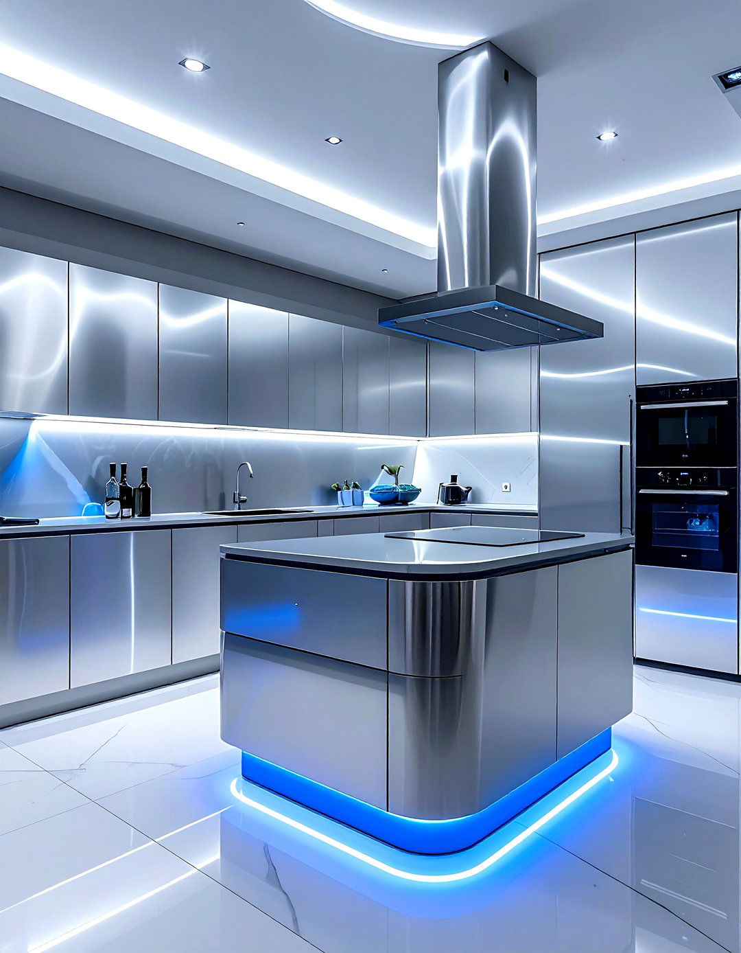 Futuristic Metallic Kitchen - 30 metal kitchen ideas