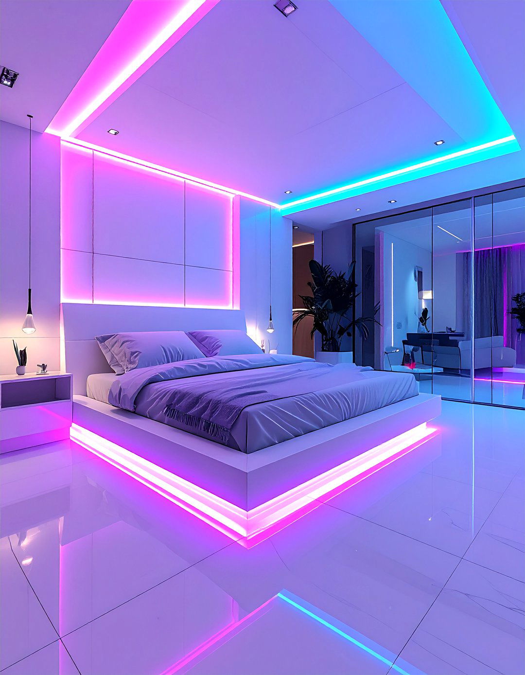 Futuristic led lighting - 30 planet bedroom ideas