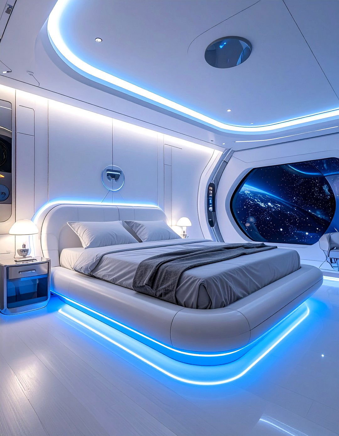 Futuristic spaceship cockpit - 30 space themed bedroom ideas