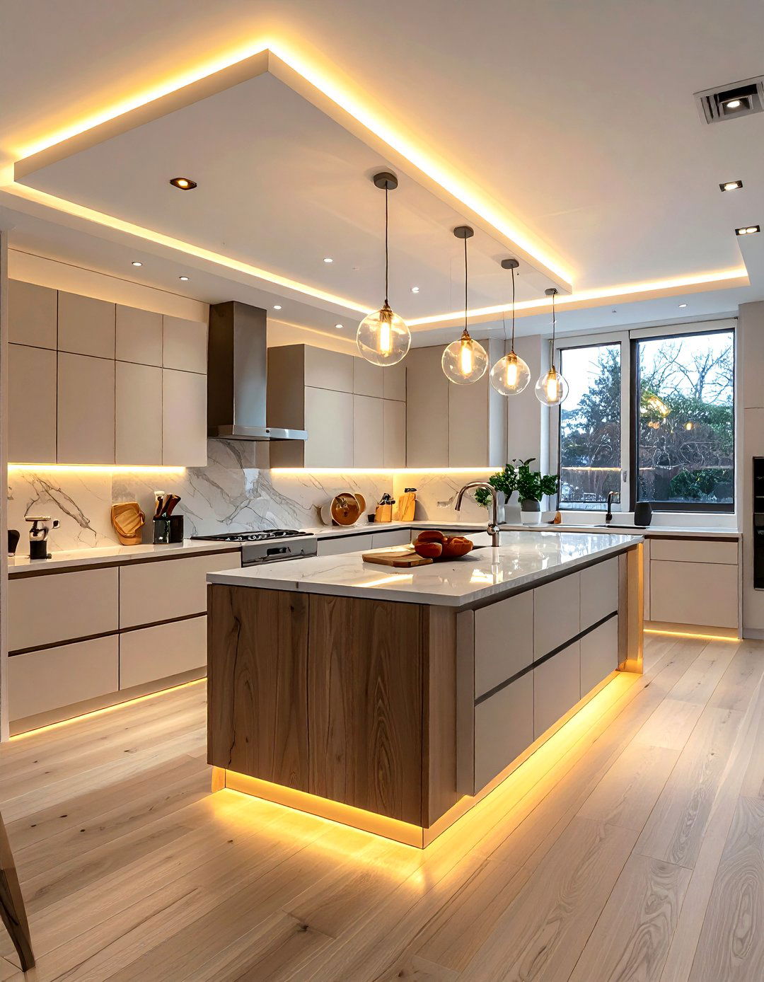 G shaped kitchen lighting - 30 G-shaped kitchen ideas