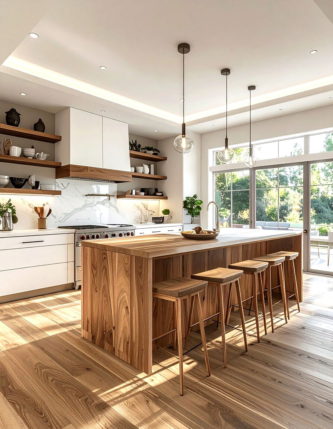 G shaped kitchen with wood accents - 30 G-shaped kitchen ideas