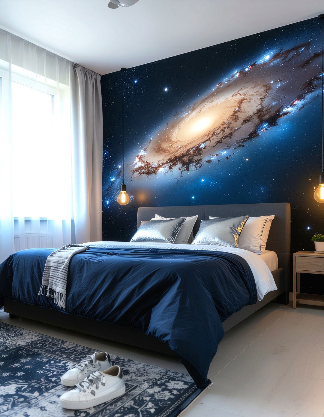 Galaxy Wall Mural - 30 teenage boy bedroom ideas