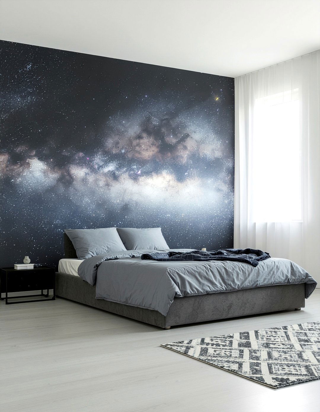 Galaxy wall mural - 30 galaxy bedroom ideas