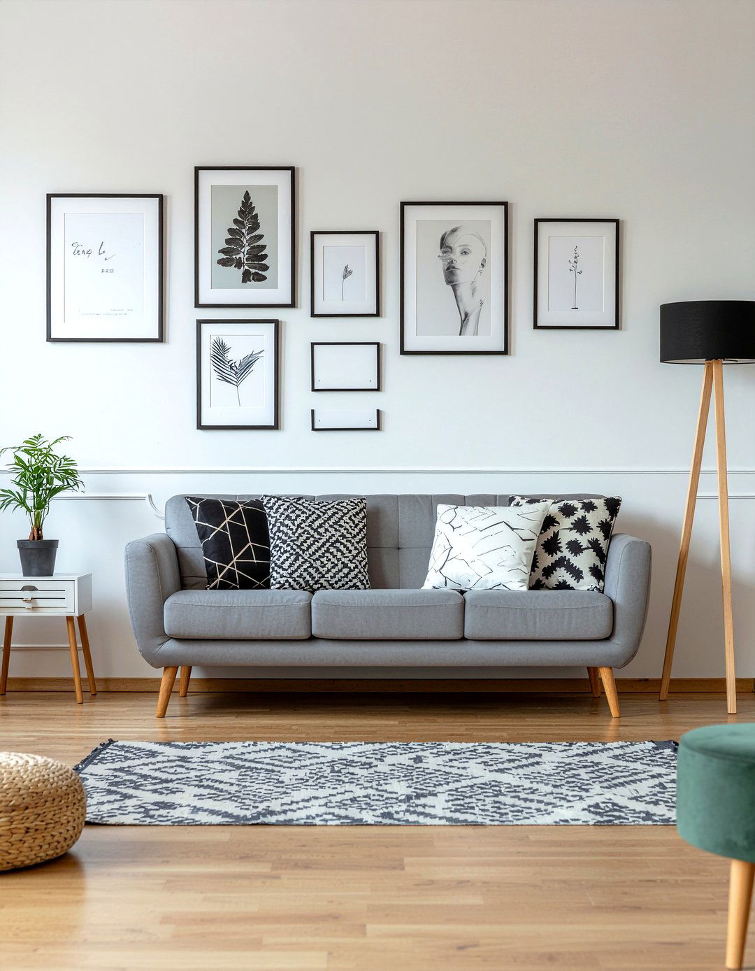 Gallery Wall - 30 command strip living room ideas