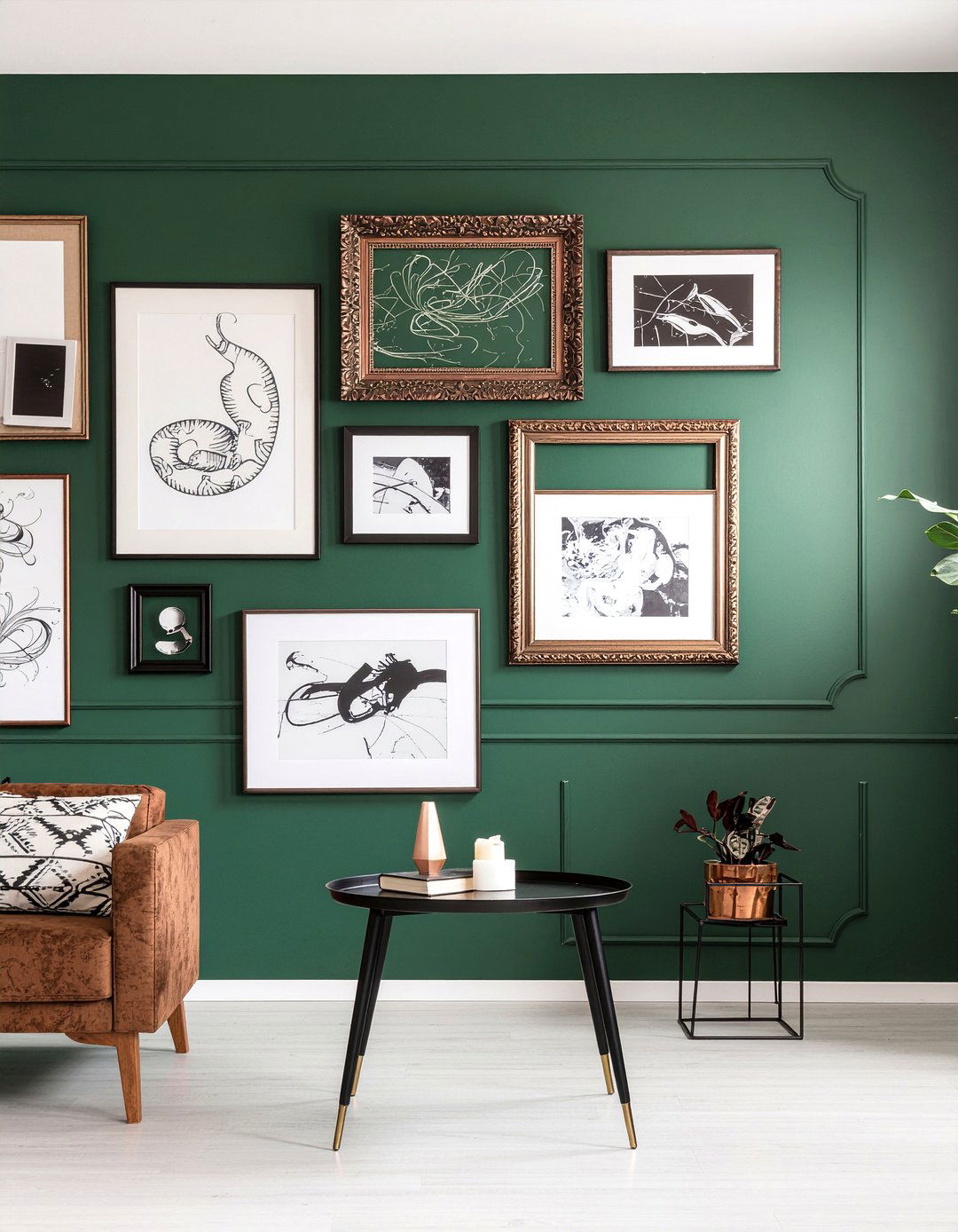 Gallery Wall Bronze Picture Frames - 30 bronze accent living room ideas
