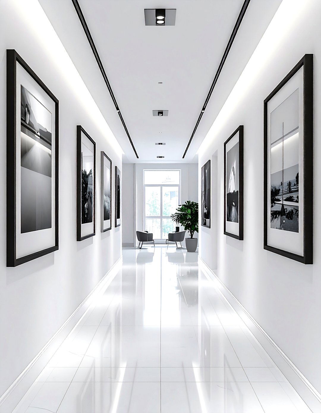 Gallery Wall Hallway - 30 living room transition ideas