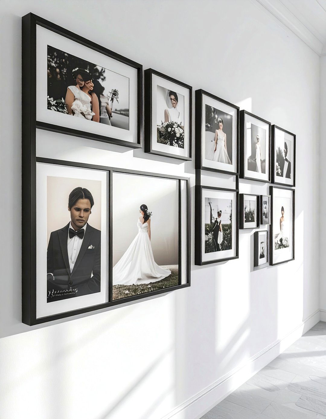 Gallery Wall Wedding Photo - 30 newlywed decor ideas
