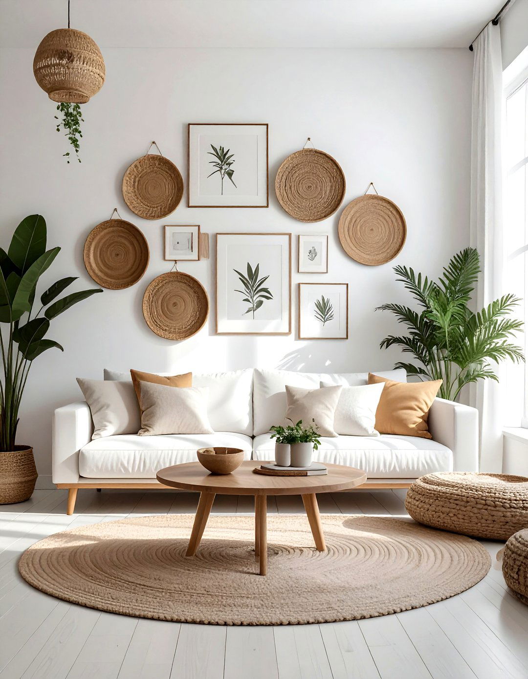 Gallery Wall White Living Room - 30 bohemian white living room ideas