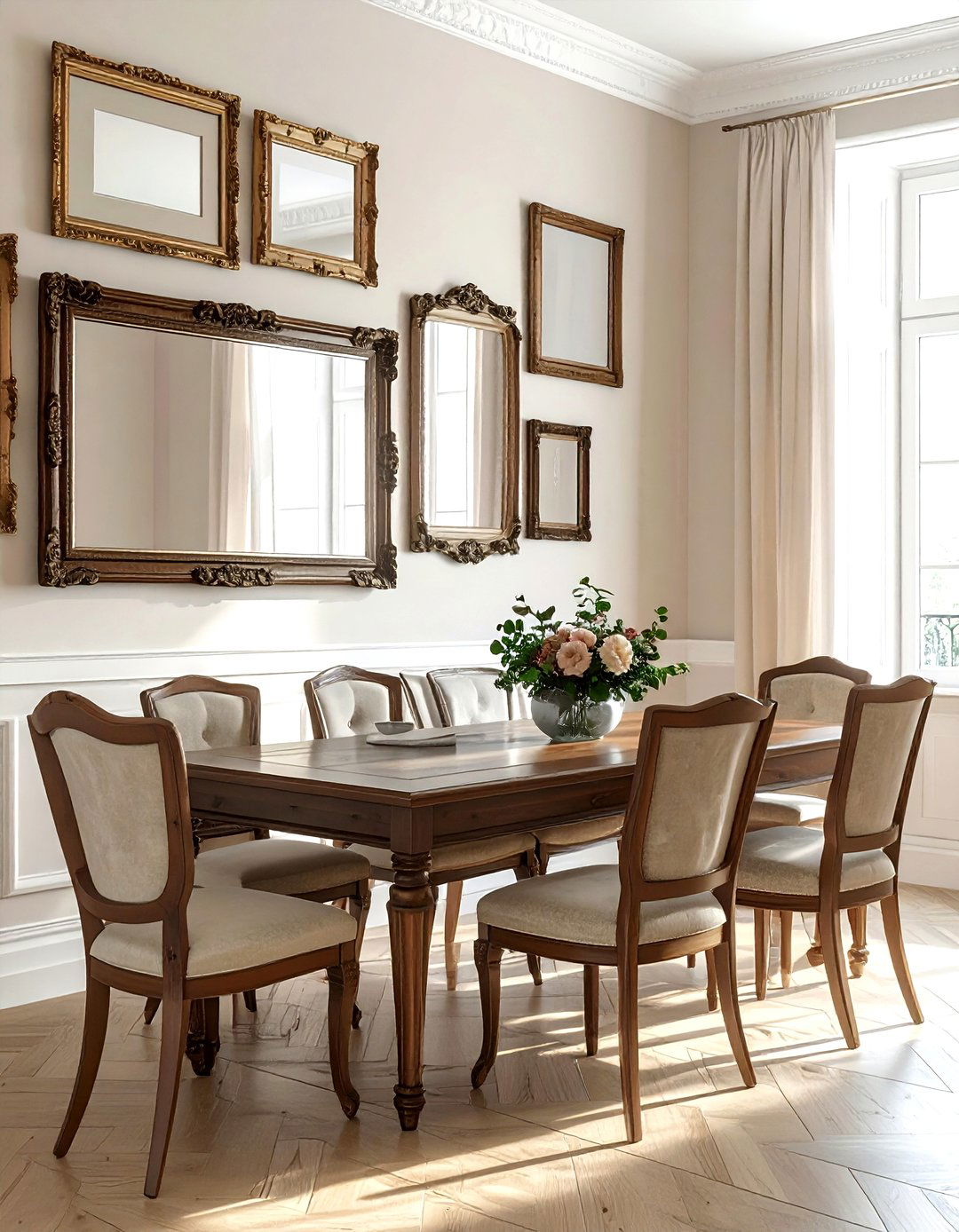 Gallery Wall With Antique Mirrors - 30 inherited dining room ideas