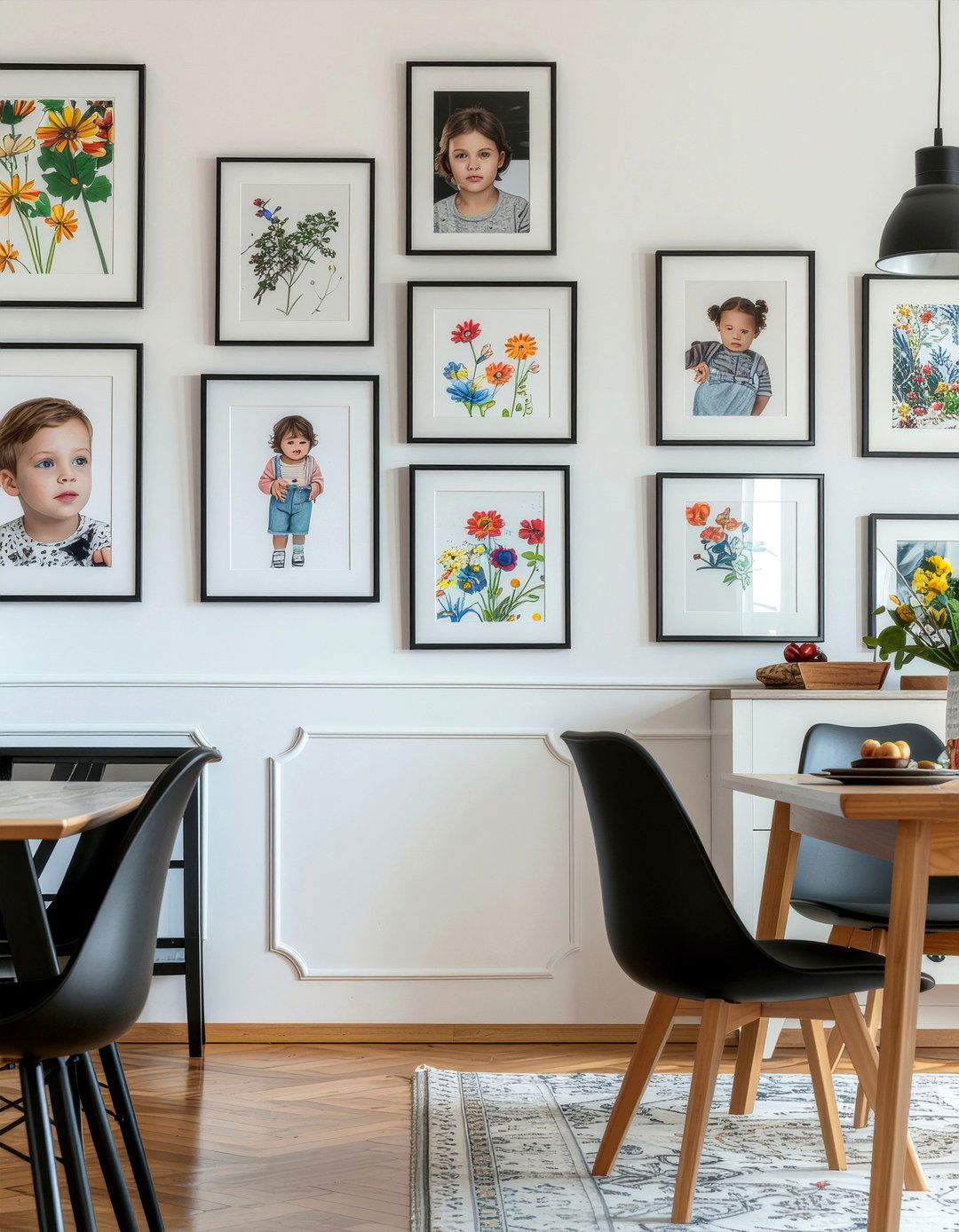 Gallery wall - 30 family-friendly dining room ideas