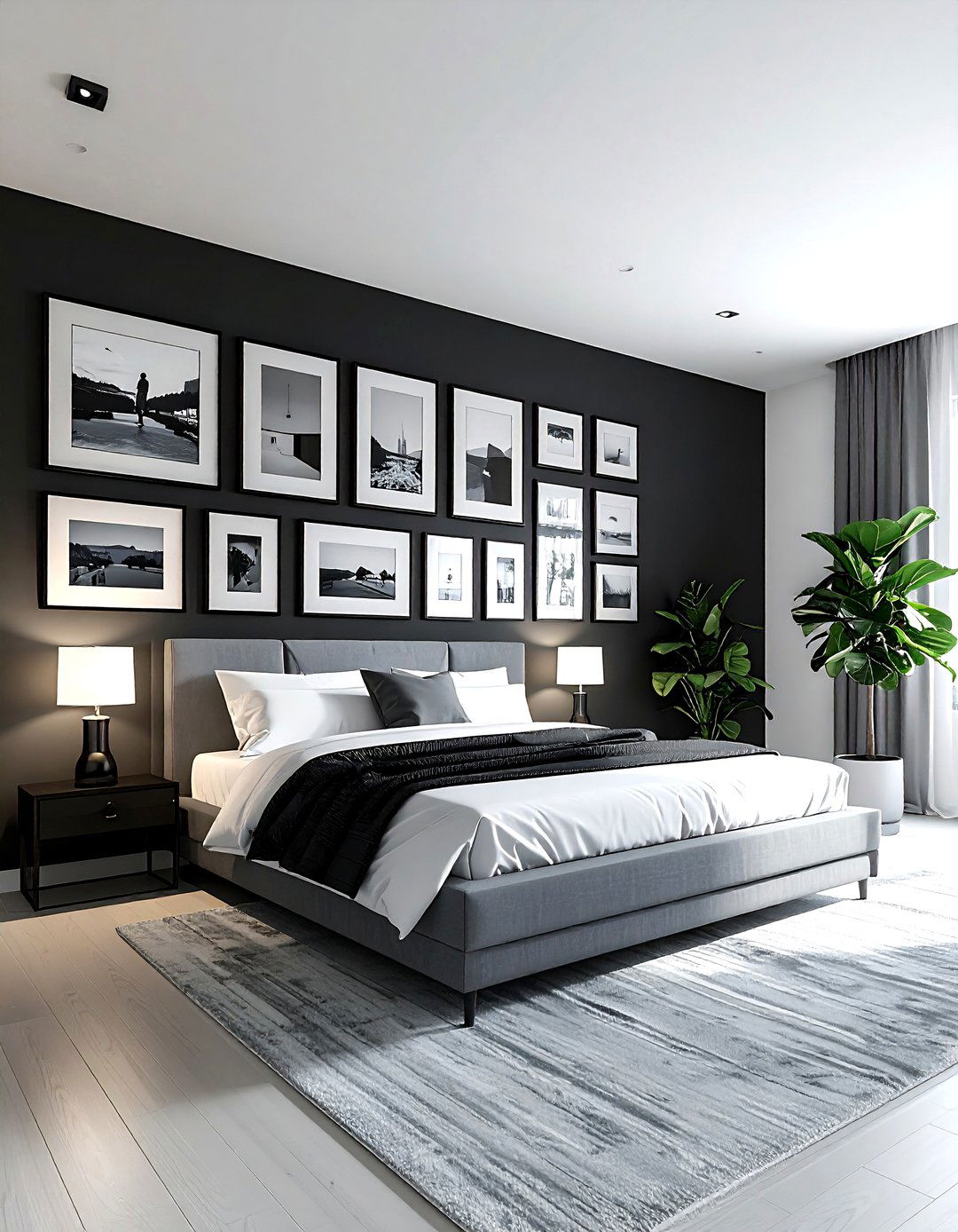 Gallery wall bedroom - 30 masculine bedroom ideas