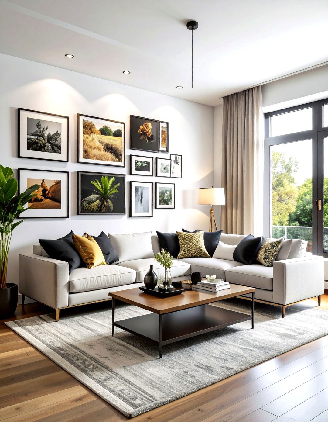 Gallery wall display - 30 living room statement piece ideas