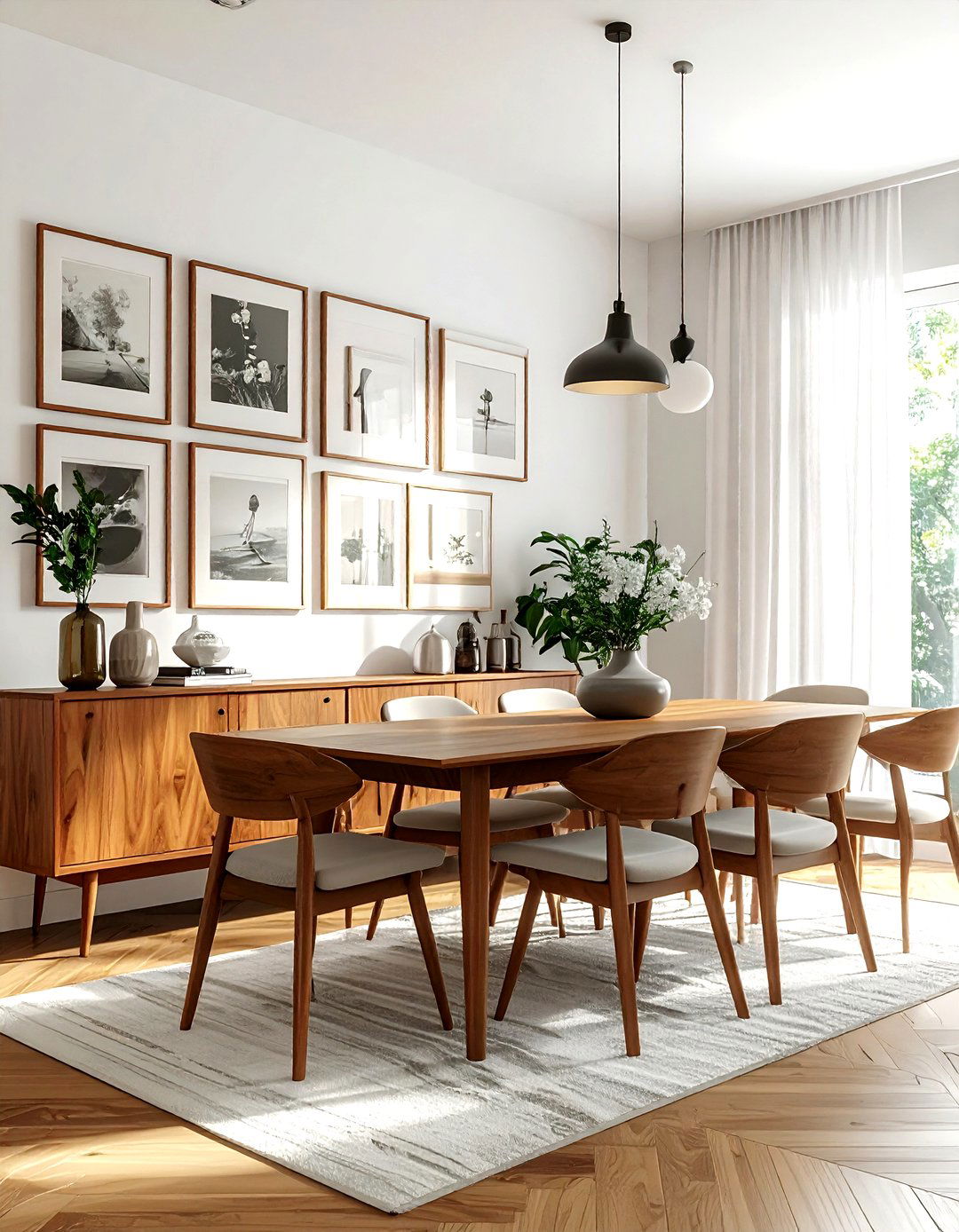 Gallery wall display - 30 mid-century modern dining room ideas