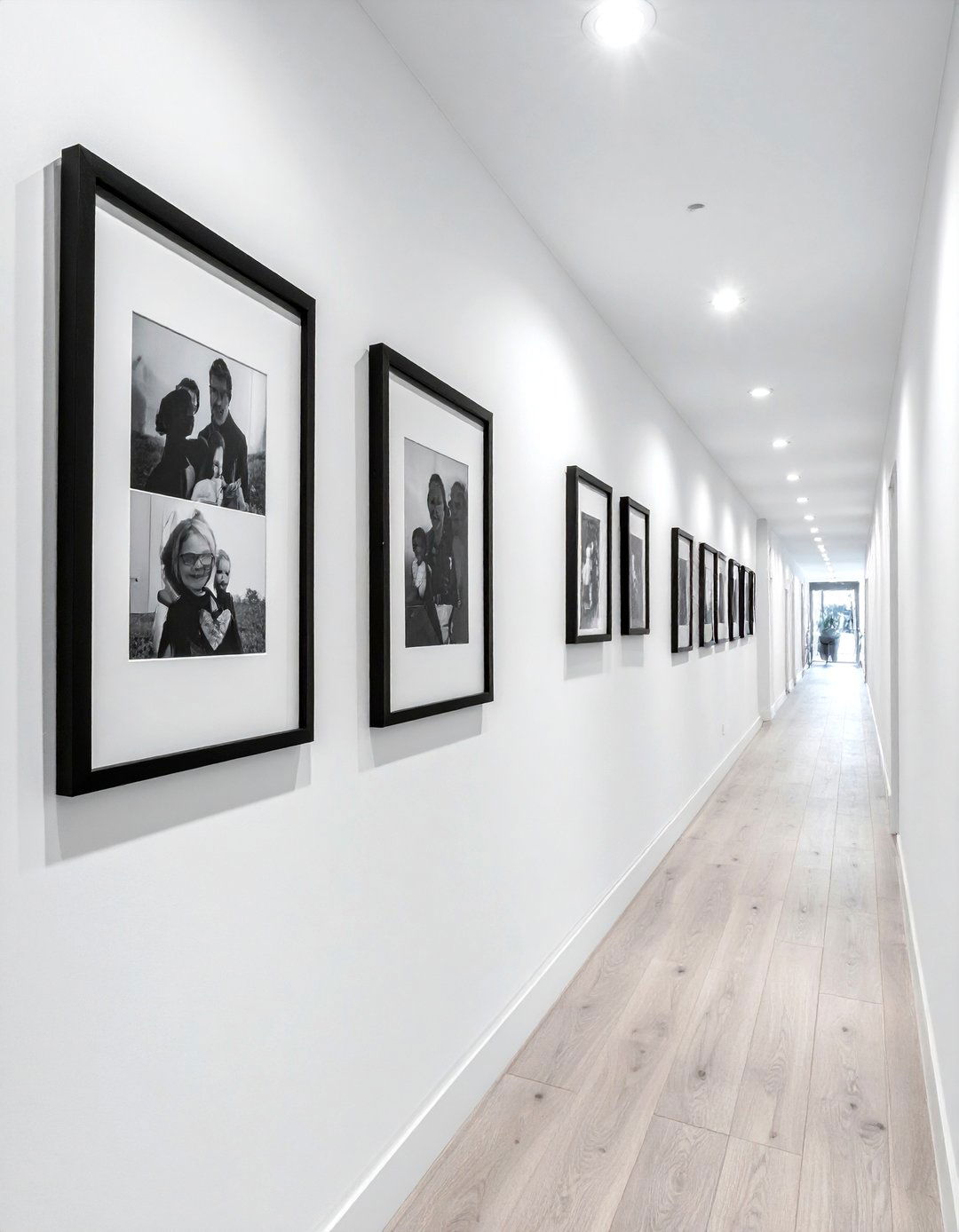 Gallery wall for long hallways - 30 new construction decor ideas